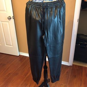 Zara leather like joggers